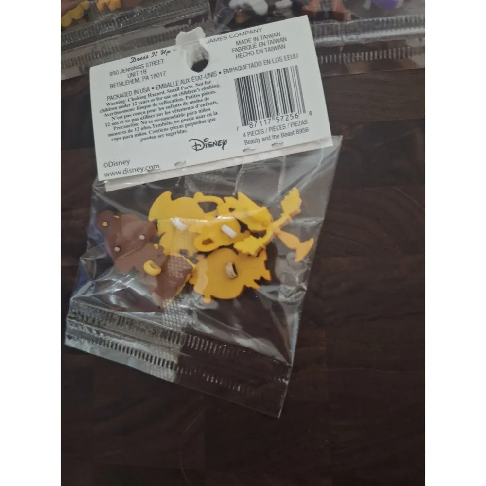 Disney Dress It Up Craft Buttons Lot Toy Story Beauty and the Beast 3 Packs